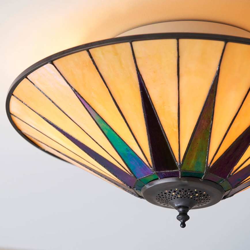 Endon 70240 - Laelamp Tiffany DARK STAR 2xE27/40W/230V läbimõõt 49 cm