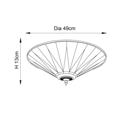 Endon 70240 - Laelamp Tiffany DARK STAR 2xE27/40W/230V läbimõõt 49 cm