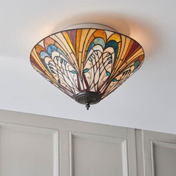Endon 70241 - Tiffany-stiilis laelamp HECTOR 2xE27/60W/230V läbimõõt 40 cm