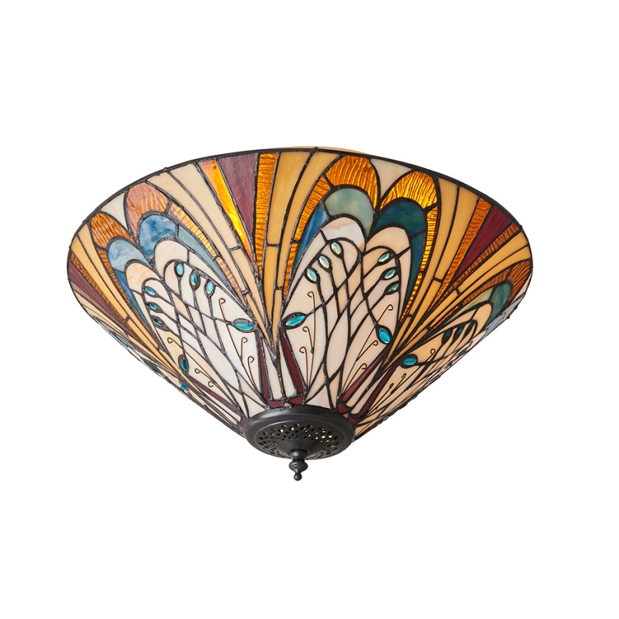 Endon 70241 - Tiffany-stiilis laelamp HECTOR 2xE27/60W/230V läbimõõt 40 cm