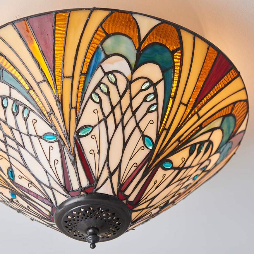 Endon 70241 - Tiffany-stiilis laelamp HECTOR 2xE27/60W/230V läbimõõt 40 cm