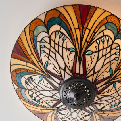 Endon 70241 - Tiffany-stiilis laelamp HECTOR 2xE27/60W/230V läbimõõt 40 cm