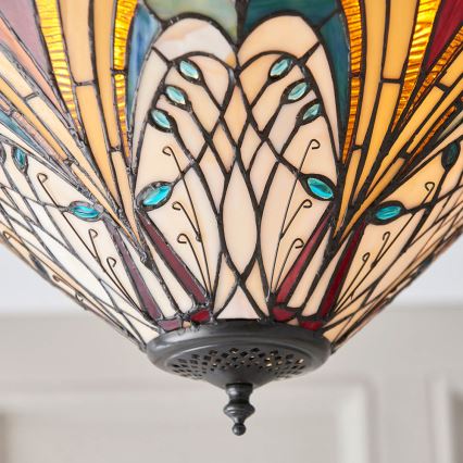 Endon 70241 - Tiffany-stiilis laelamp HECTOR 2xE27/60W/230V läbimõõt 40 cm