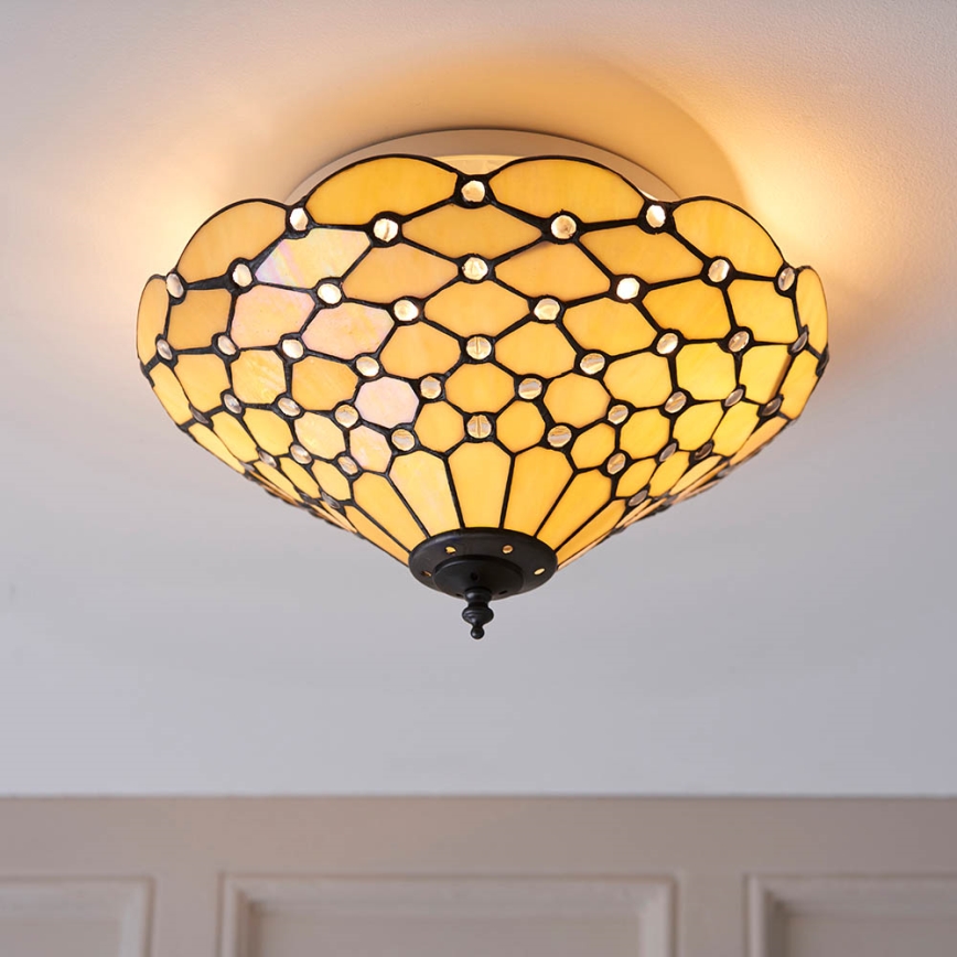 Endon 70242 - Tiffany PEARL laelamp 2xE27/60W/230V, läbimõõt 37 cm