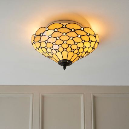 Endon 70242 - Tiffany PEARL laelamp 2xE27/60W/230V, läbimõõt 37 cm