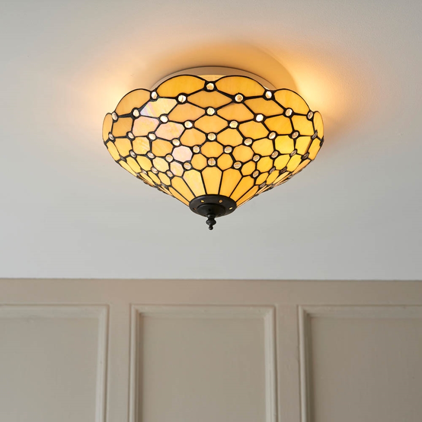 Endon 70242 - Tiffany PEARL laelamp 2xE27/60W/230V, läbimõõt 37 cm
