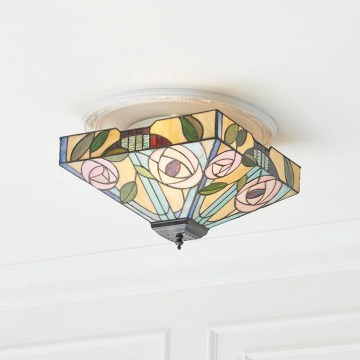 Endon 70699 - Tiffany-stiilis laelamp WILLOW 2xE27/60W/230V 35x35 cm