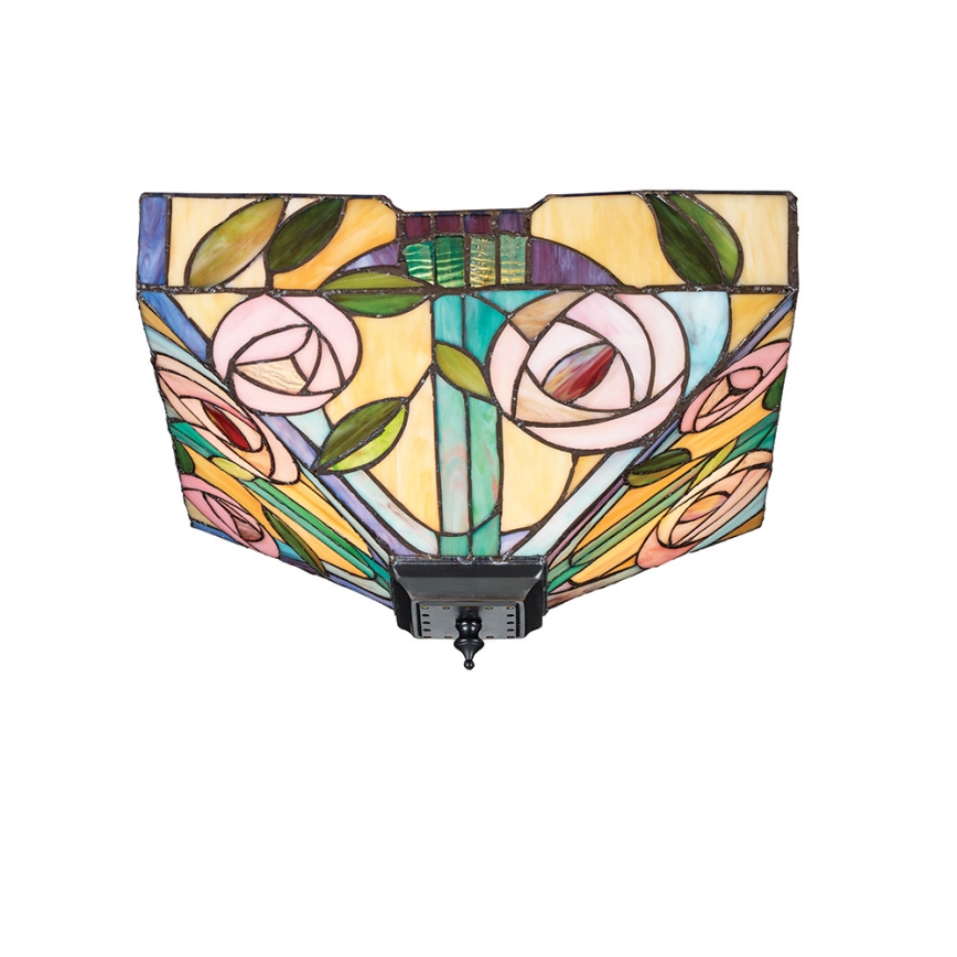 Endon 70699 - Tiffany-stiilis laelamp WILLOW 2xE27/60W/230V 35x35 cm