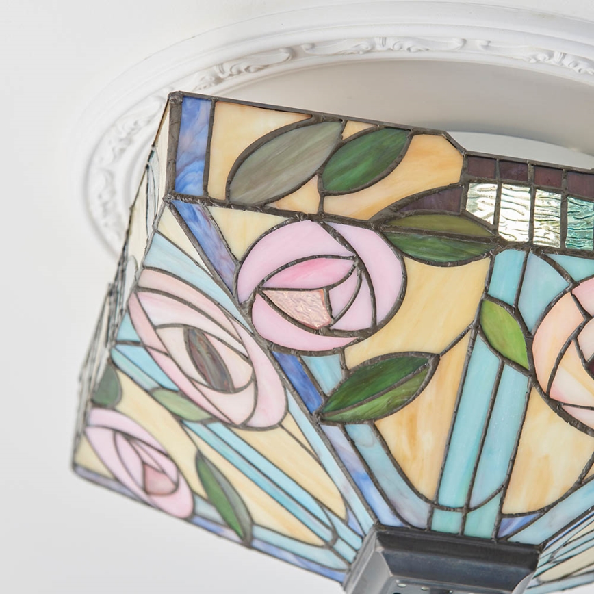 Endon 70699 - Tiffany-stiilis laelamp WILLOW 2xE27/60W/230V 35x35 cm