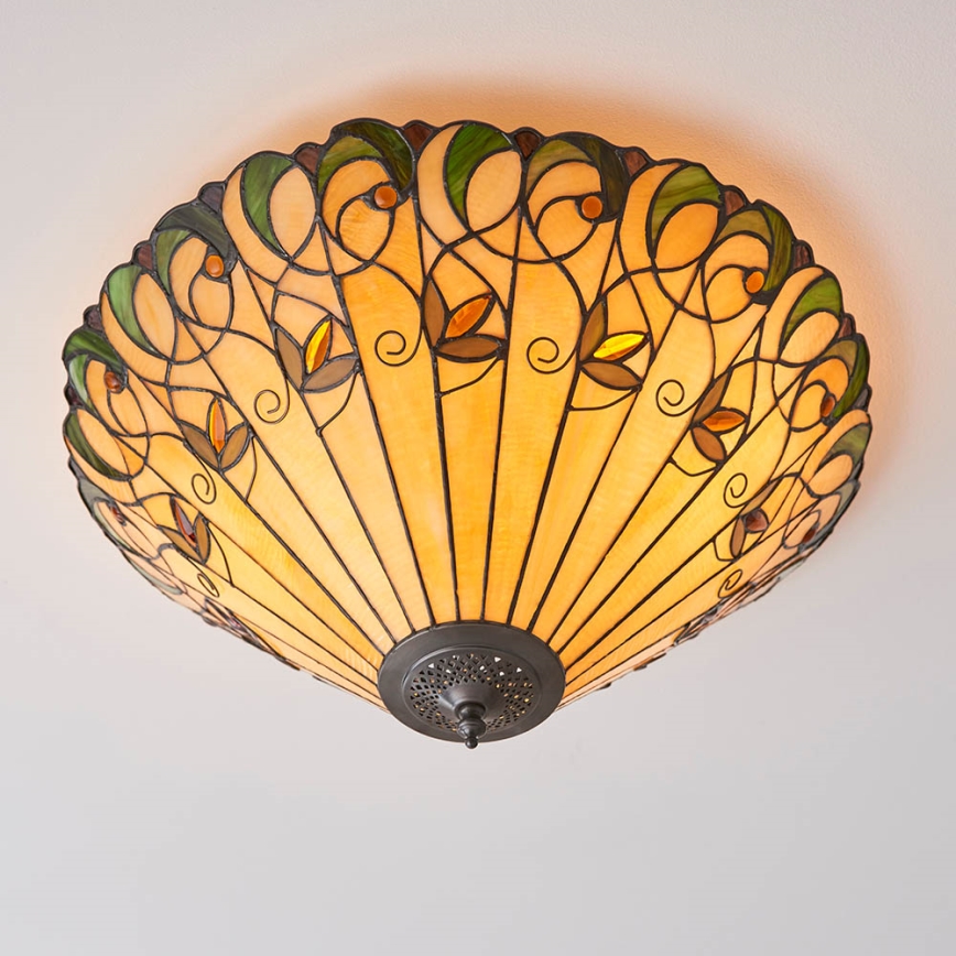 Endon 70706 - Tiffany JAMELIA laelamp 2xE27/60W/230V, läbimõõt 50 cm