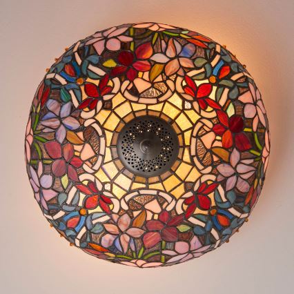 Endon 70709 - Tiffany SULLIVAN laelamp, 2xE27/60W/230V, läbimõõt 40 cm