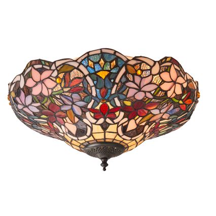 Endon 70709 - Tiffany SULLIVAN laelamp, 2xE27/60W/230V, läbimõõt 40 cm