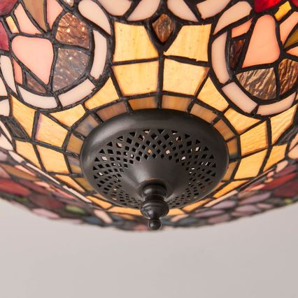 Endon 70709 - Tiffany SULLIVAN laelamp, 2xE27/60W/230V, läbimõõt 40 cm
