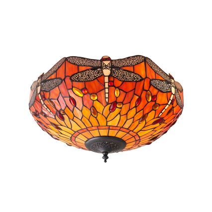 Endon 70721 - Tiffany DRAGONFLY laelamp 2xE27/60W/230V, läbimõõt 41 cm