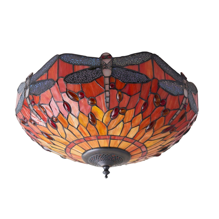 Endon 70721 - Tiffany DRAGONFLY laelamp 2xE27/60W/230V, läbimõõt 41 cm
