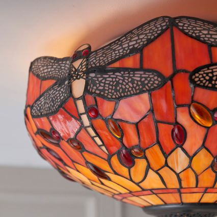 Endon 70721 - Tiffany DRAGONFLY laelamp 2xE27/60W/230V, läbimõõt 41 cm