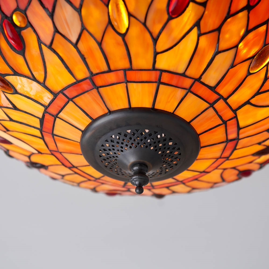 Endon 70721 - Tiffany DRAGONFLY laelamp 2xE27/60W/230V, läbimõõt 41 cm