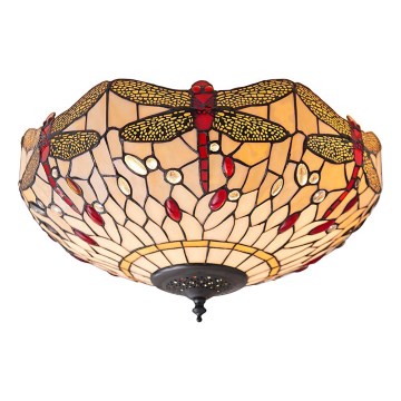 Endon 70723 - laelamp Tiffany DRAGONFLY, 2×E27/60W/230V, Ø 41 cm