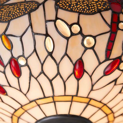 Endon 70723 - laelamp Tiffany DRAGONFLY, 2×E27/60W/230V, Ø 41 cm