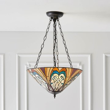 Endon 70750 - Tiffany HECTOR kettaga ripplühter, 3xE27/60W/230V, läbimõõt 40 cm