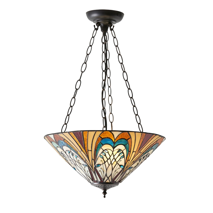 Endon 70750 - Tiffany HECTOR kettaga ripplühter, 3xE27/60W/230V, läbimõõt 40 cm