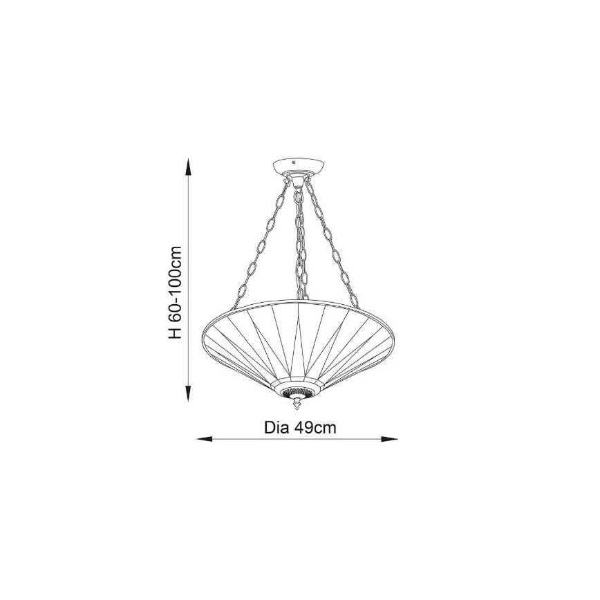 Endon 70754 - Lühter DARK STAR 3xE27/60W/230V d. 49 cm