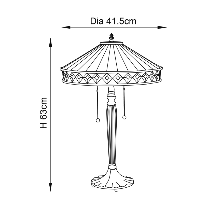 Endon 70935 - Laualamp FARGO 2xE27/60W/230V d. 41,5 cm