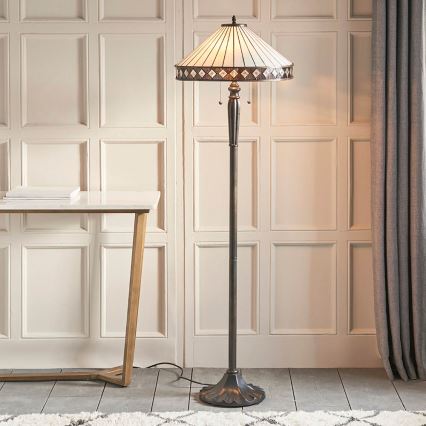 Endon 70936 - põrandalamp FARGO 2xE27/60W/230V läbimõõt 50 cm