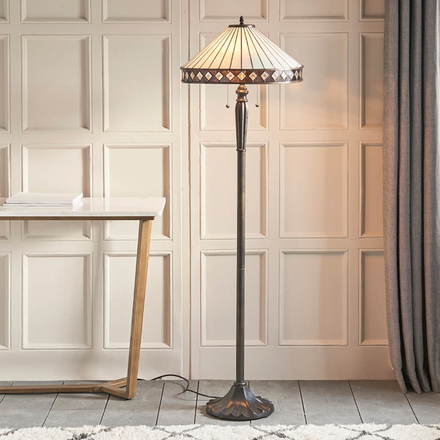 Endon 70936 - põrandalamp FARGO 2xE27/60W/230V läbimõõt 50 cm