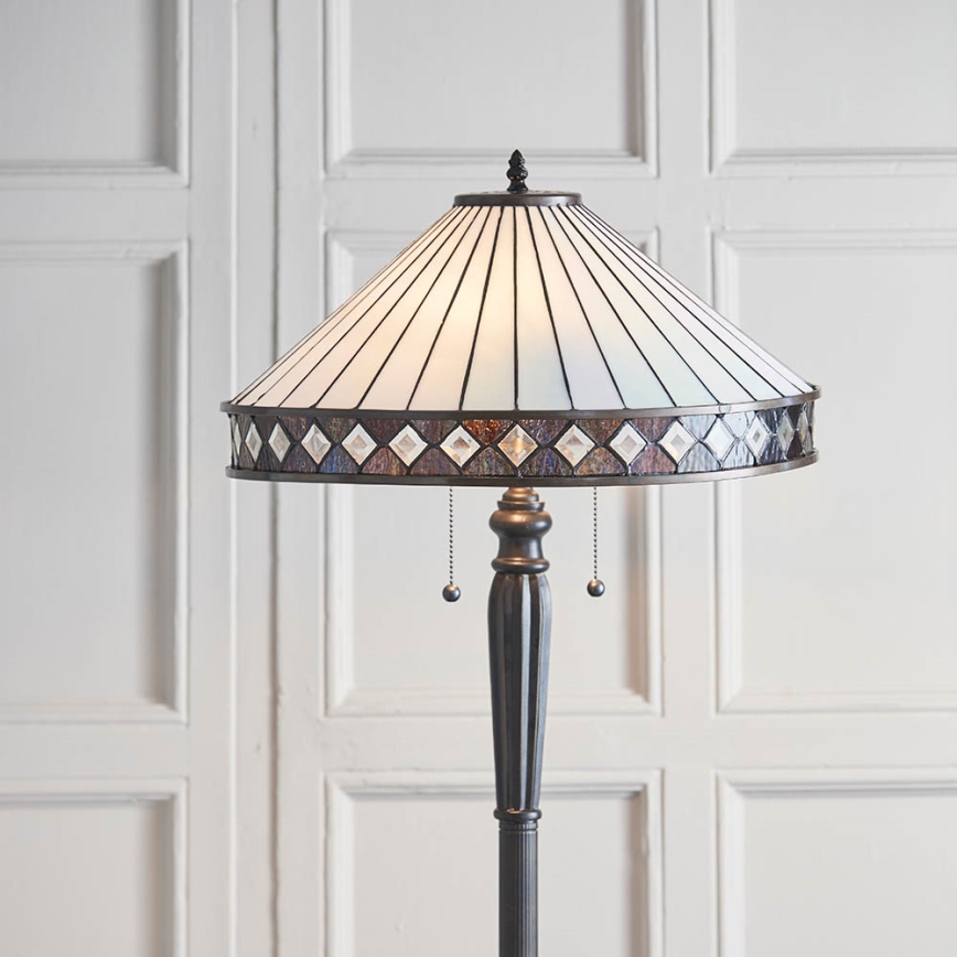 Endon 70936 - Tiffany-põrandalamp FARGO 2xE27/60W/230V, läbimõõt 50 cm