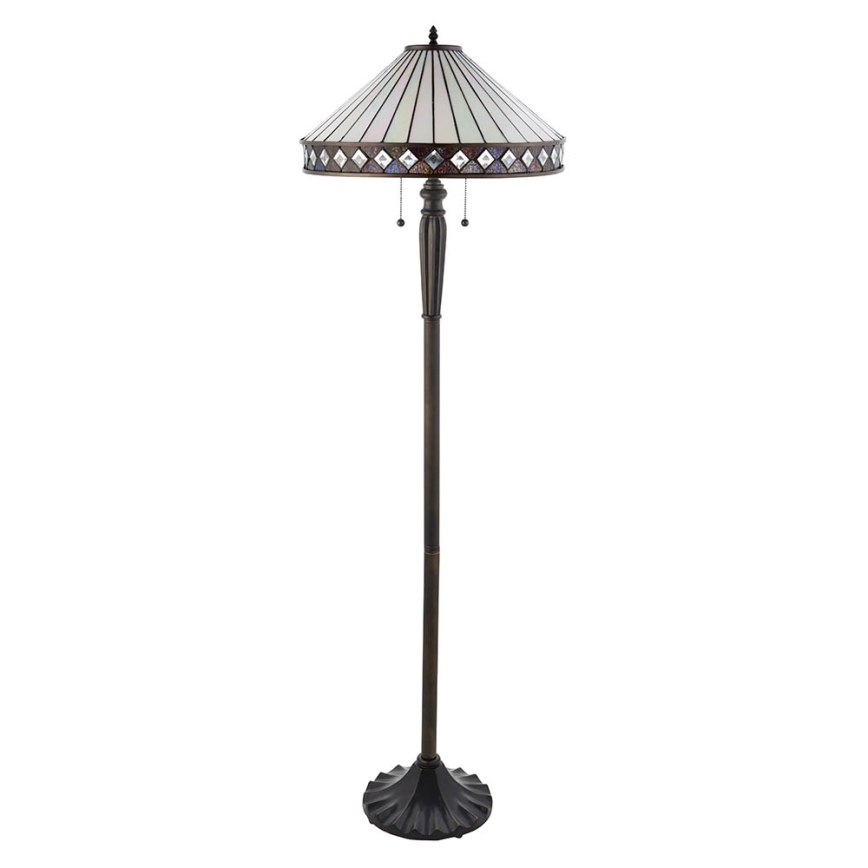 Endon 70936 - Tiffany-põrandalamp FARGO 2xE27/60W/230V, läbimõõt 50 cm