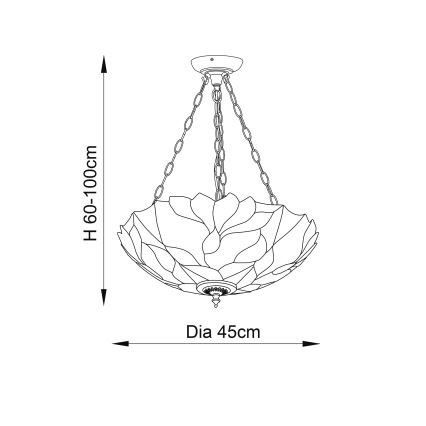 Endon 70946 - Lühter BOTANICA 3xE27/60W/230V d. 45 cm