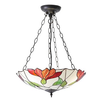Endon 70946 - Tiffany BOTANICA ketiga ripp-lühter, 3×E27, maks. 60 W, 230 V, Ø 45 cm