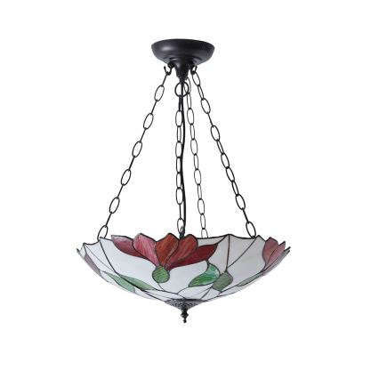 Endon 70946 - Tiffany BOTANICA ketiga ripp-lühter, 3×E27, maks. 60 W, 230 V, Ø 45 cm