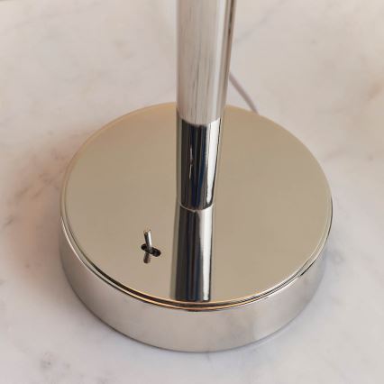 Endon 72175 - Laualamp USB pordiga SYON 1xE14/40W/230V läikiv kroom/beež