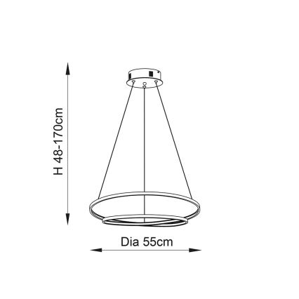 Endon 72479 - LED Lühter SCRIBBLE LED/31,5W/230V 3000K kuldne