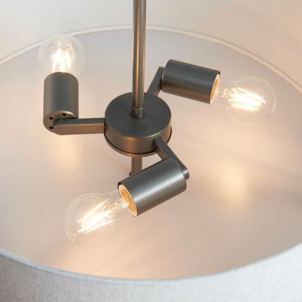 Endon 72635 - Ripplühter HAYFIELD 3xE27/40W/230V matt kroom/hall