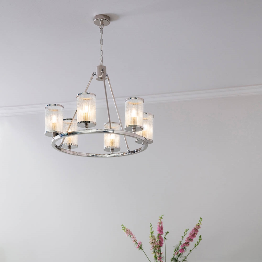 Endon 74128 - Lühter EASTON 6xE14/6W/230V läikiv kroom