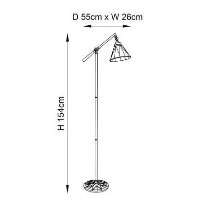 Endon 74355 - Põrandalamp DARK STAR 1xE14/40W/230V