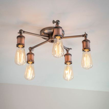 Endon 76336 - Kohtvalgusti HAL 5xE27/10W/230V pronks/vask