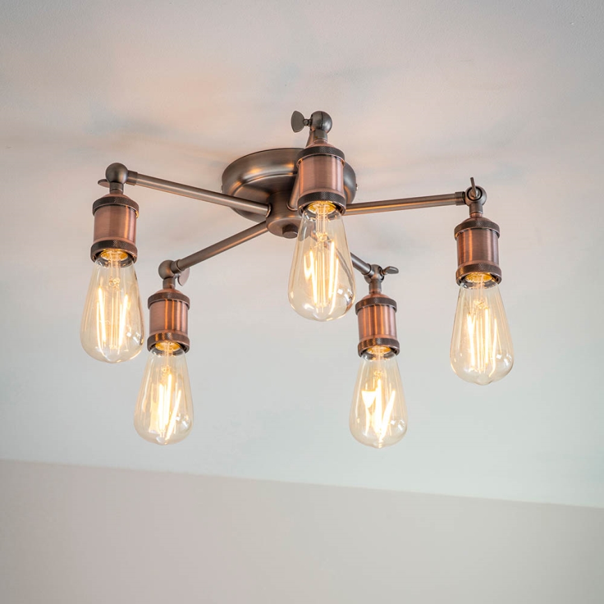 Endon 76336 - Kohtvalgusti HAL 5xE27/10W/230V pronks/vask