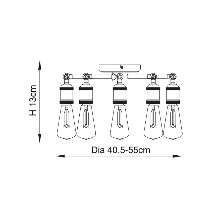 Endon 76336 - Kohtvalgusti HAL 5xE27/10W/230V pronks/vask