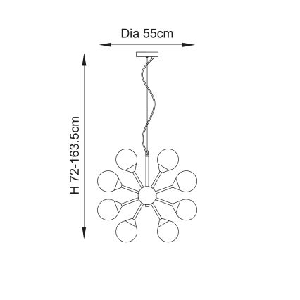 Endon 76499 - Kaabliga rippvalgusti OSCAR 28xG9/18W/230V kuldne