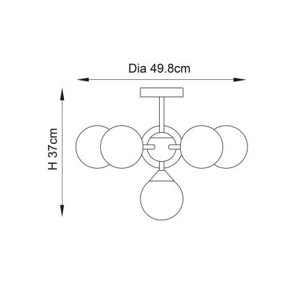Endon 76501 - Varrega laelühter OSCAR 6xG9/5W/230V kuldne