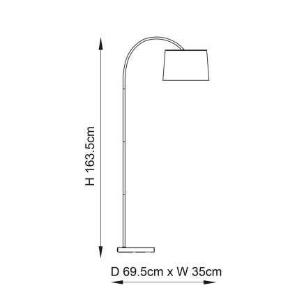 Endon 78163 - Põrandalamp CARLSON 1xE27/60W/230V hall/must
