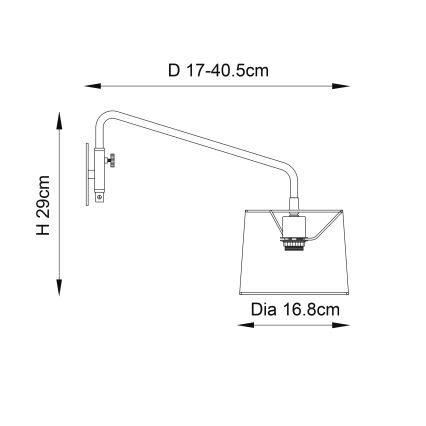 Endon 79500 - Seinalamp CARLSON 1xE14/40W/230V hall/must