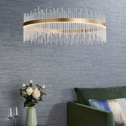 Endon 81908 - LED Hämardatav lühter ADRIEL LED/58W/230V 3000K d. 70 cm kuldne/läbipaistev