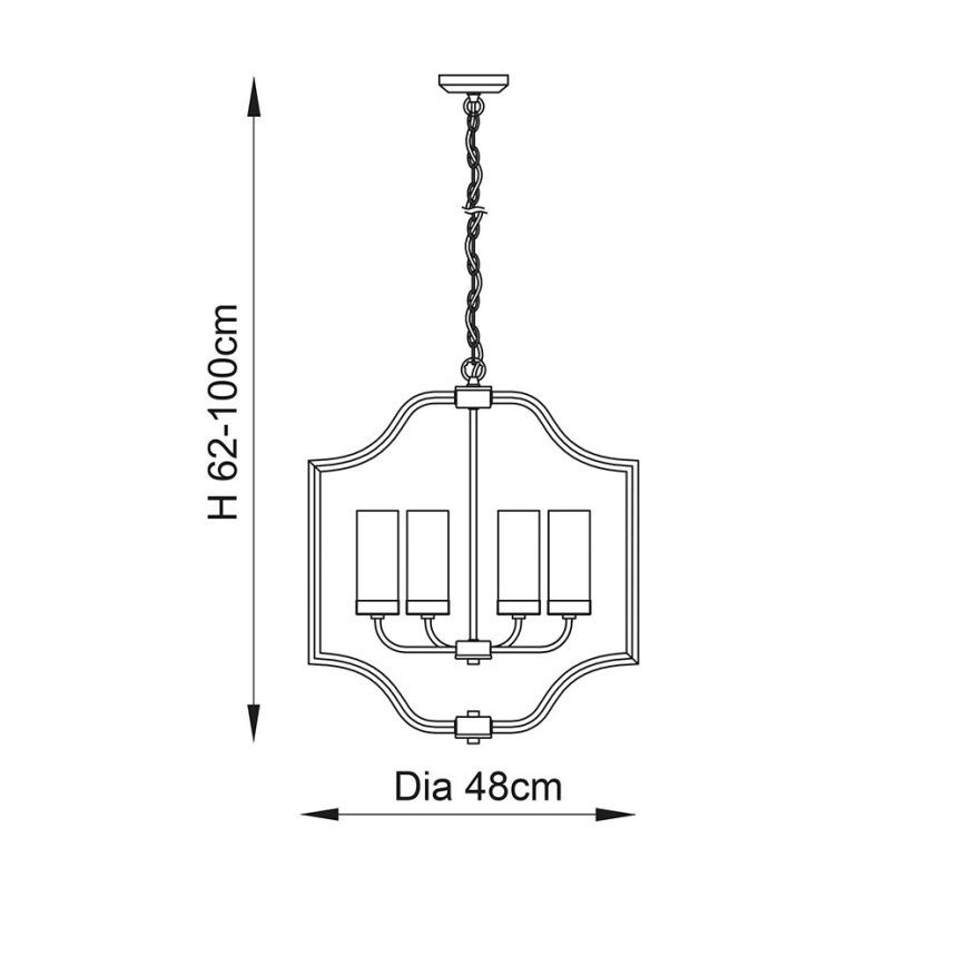 Endon 81914 - ketiga ripplühter EDREA 4xE14/6W/230V messing