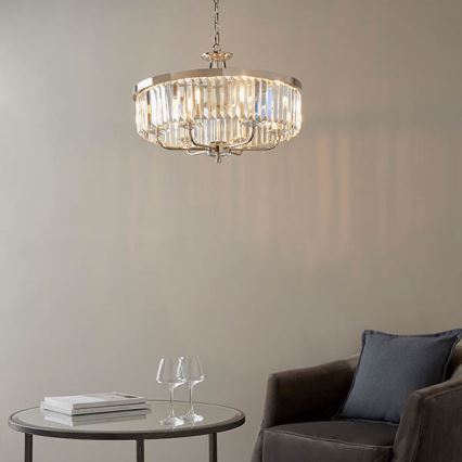Endon 90263 - CHESTERFIELD ketiga kroonlühter 6xE14/6W/230V läbimõõt 55 cm läikiv kroom