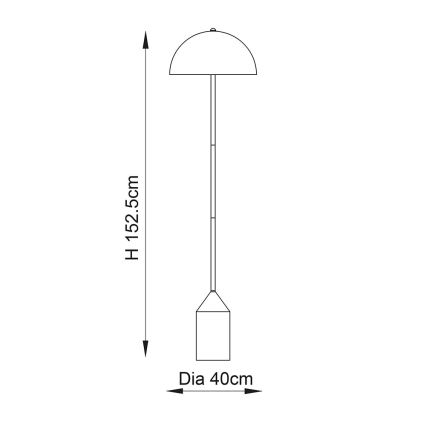 Endon 90521 - Põrandalamp NOVA 1xE27/60W/230V messing